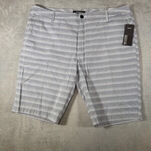 Kenneth Cole Reaction Mens Slim Fit‎ Striped Shorts Indigo Combo Size 38 NWT